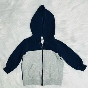 3/$12 Gray & Navy Blue Zip Up Hooded Jacket